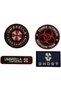 Embroidered Skull and Corporation Patches Set of 4 with Hook and Loop