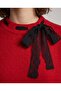 Women's Elegant Lace Ribbon Detailed Soft Textured Knitwear Sweater - 2