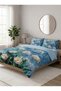 Blue Spring Pattern 3D Digital Printed Double Bed Sheet Adult Bedroom Cotton Duvet Cover Set - 3