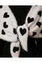 Women's Double-Sided Heart Patterned Soft Textured Shoulder Shawl - 5