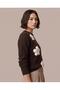 Women's Floral Appliqué Detailed Knitwear Sweater - 5