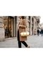 Shiny Gold Mini Shoulder Bag Soft Leather Look Zippered Women's Hand and Shoulder Bag Bsk2026 - 4
