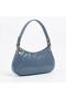 Soft Leather Gold Detailed Blue Shoulder Bag Women's Daily Stylish Baguette Bag Bsk2026 - 5