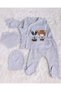 Baby Boy Raccoon and Teddy Bear Embroidered 5-Piece Organic Hospital Outfit Set 100% Cotton