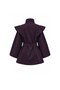Double-Breasted High Collar Trench Coat in Plum - 2
