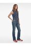 Cotton Slim Fit Regular Waist Spanish Flare Denim Trousers - Flare Jeans - 2