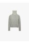 Slim Fit Knitwear High Collar Zippered Faux Fur Cardigan - 6