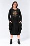 Plus Size Instinct Elegance Printed Baseni Wide Cut Long Sleeve Dress