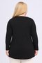 Plus Size Pleated V-Neck Tunic with Slit Detail at the Sleeve End - 4
