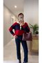 Bolpe Red Navy Blue Polo Collar Knitwear