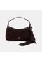 Women's Brown Tassel Detailed Suede Textured Hand and Shoulder Bag