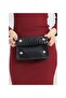 Black Crocodile Patterned Women's Mini Hand & Shoulder Bag - 3