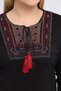 Plus Size Embroidery Collared Wide Cut Long Sleeve Viscose Dress - 4