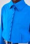 Women's Collar Button Detail Adjustable Waist Lined Parachute Jacket Blue - 6