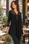 Women's Long Sleeve Lace Embroidered Collar and Sleeve Detail Buttoned Front Viscose Fabric Loose Cut Casual Stylish Blouse - 5