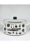 26 cm Vintage Decorated Enamel Pot - 4