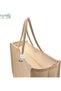 Big Reusable Multi Purpose Shopping Grocery Laminated Jute Sustainable Organic Eco friendly Bag With Zip Closure Strong Handle 100% Organic Size 50x41x20G cms - 5