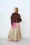 Women's Lapel Button Detail Lined Jacket with Hidden Zipper and Epaulet Detail Brown - 3