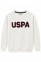 Boy's Crew Neck Sweatshirt with Front Print Ivory