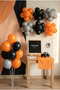 Giant Wheel Monster Truck Themed Birthday Decoration Deluxe Set Black Felt Letter Board Stand Balloon Chain 7 Transparent Balloons Stand Car Set
