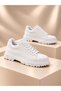 Baytuluk Bt-X49 White Leather High Sole Lace-Up Men's Casual Shoes