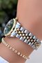 Green Dial-Steel Band Women's Wristwatch -Waterproof- with Bracelet Gift - 6