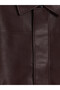 Esvab • Modern & Distinctive Standard Fit Shirt Roba Collar Men's Leather Look Coat - 8