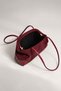 Burgundy Knitted Detailed Suede Bag - 8