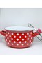 24 cm 5 Liter Red Polka Dot Enamel Pot - 3