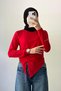 Crew Neckline with Slit Detail Sandy Body Pomegranate Flower - 3