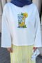 Basic Oversize Lemon Printed Blouse White - 4
