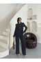 Women's Chinese Collar Authentic Button-Detail Jacket and Pants Set - 4
