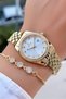 Gold Color - Women's Wristwatch with Calendar - Waterproof - Comes with Bracelet as a Gift - 2