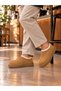 Baytuluk Bt-W1 Tan Suede High Sole Casual Men's Shoes with Fur Inside - 4