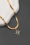 Gold Color Stone Star Italian Model Women's Steel Necklace - 6