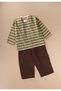Seasonal Wide Cut Trouser Suit 2-7 Years Green Striped - 2