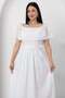 Rochie brodată cu guler tip Madonna și curea 2026-4643 - 5