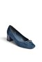 Z820036602 Navy Blue Suede Thick Heeled Women's Shoes - 4