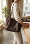 Brown Scarf Daily Women's Bag with Hand and Shoulder Straps - 5