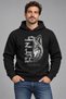 Turkish Spirit Eternal Wolf Printed Black Hooded Pocketless Sweatshirt - 2