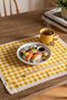 2-Piece Gingham Linen American Service Plate with Scalloped Edge Breakfast Serving Plate Stain Resistant 45X35 - 3
