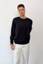 Men's Crew Neck Z Embroidered Sweatshirt Navy Blue - 27K 5012 - 4