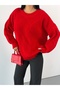 Oversize Baklava Jacquard Pattern Crew Neck Drop Shoulder Women's Loose Knitwear Sweater - 5