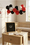 Ladybug Themed Birthday Decoration Mini Set Black Felt Writing Board with Stand and Balloon Chain for Girls' Concept