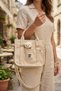 Cream Plush Teddy Bear Daily Women's Bag with Hand and Shoulder Strap - 2