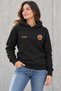 Turkey Emblem Göktürk Printed Black Hooded Sweatshirt Without Pockets - 5