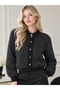 Women's Luxury, Furry Textured and Buttoned Cardigan