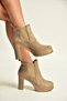 Z996291502 Mink Suede Thick Heeled Women's Boots - 3