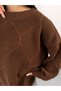 Oversize Baklava Jacquard Pattern Crew Neck Drop Shoulder Women's Loose Knitwear Sweater - 5