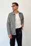 Men's Polo Collar Zippered Double Pocket Cashmere Jacket Gray - 6085 - 4